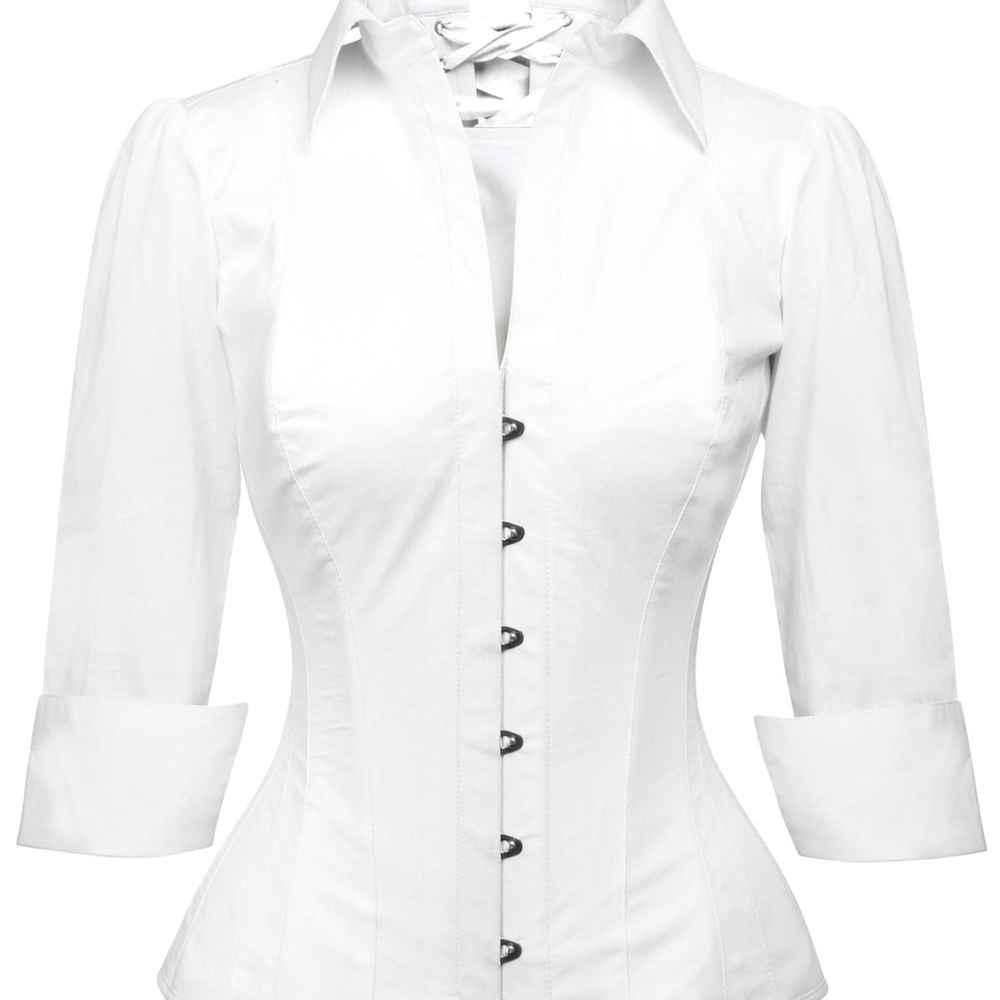 NWOT white corset shirt